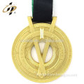 Best selling products zinc alloy gold award metal medals with ribbon for souvenir